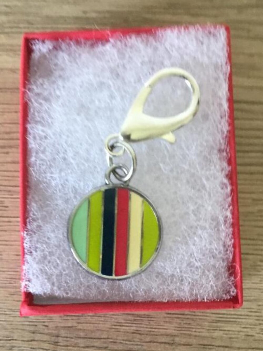 Coach Legacy Stripe Multicolored Resin Heritage Keychain or Bag Charm
